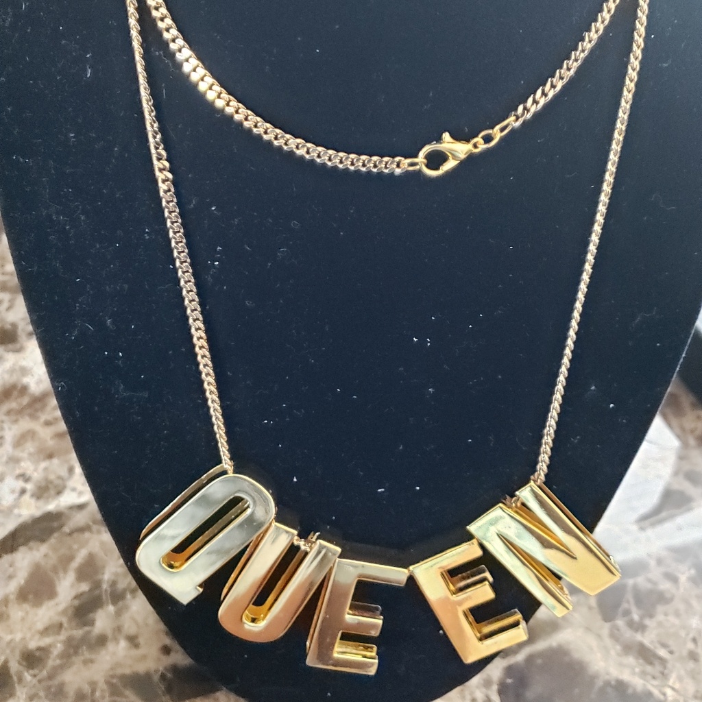 Queen Necklace Gold Plated Jewelry Letters Name